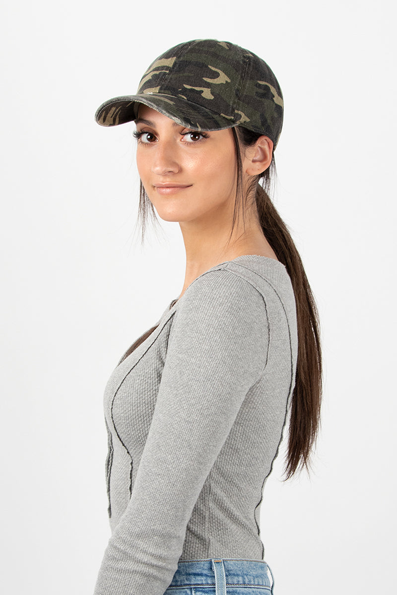 Distressed Camo Baseball Cap – David And Young