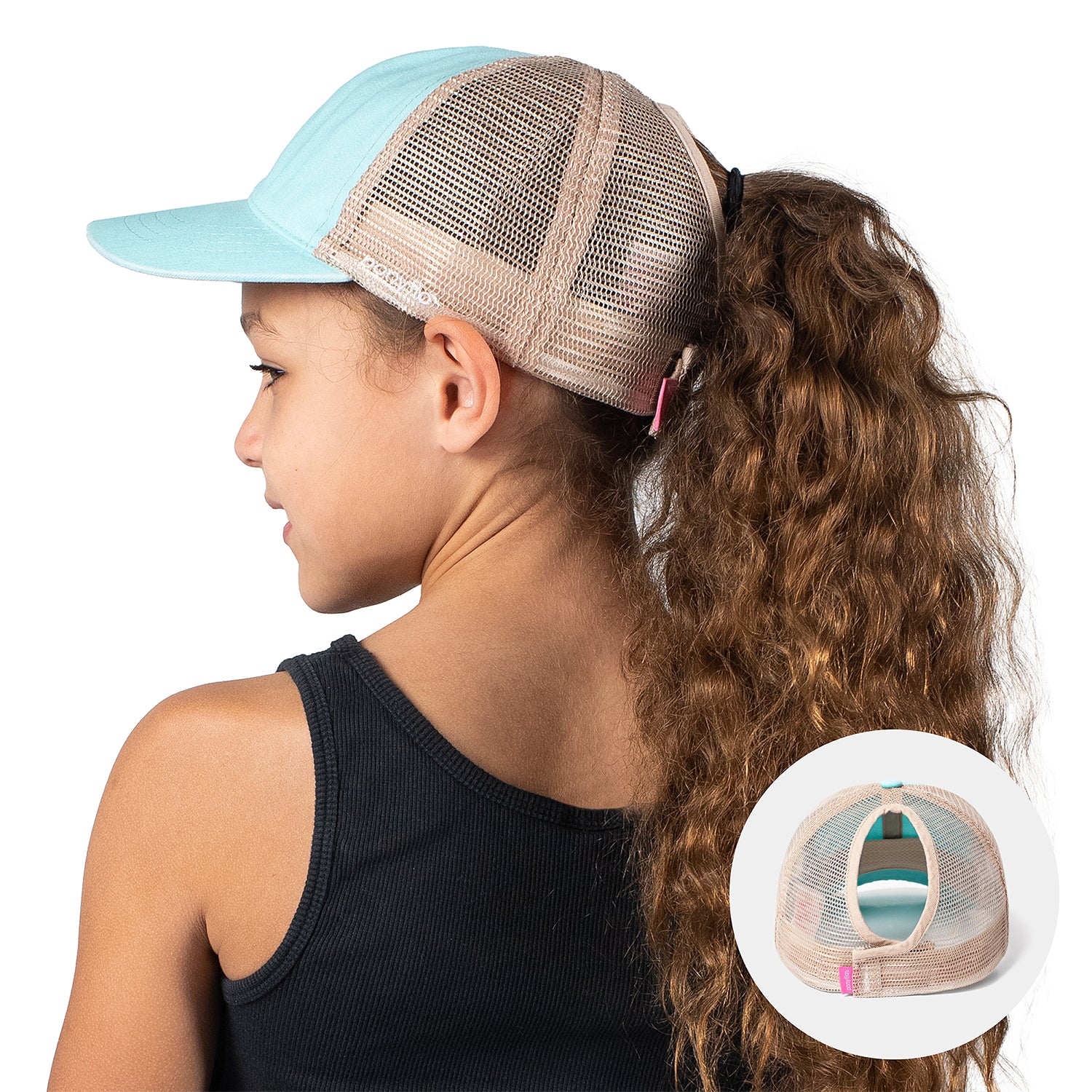 Pigment Wash Ponyflo® Kids Mesh Back Cap