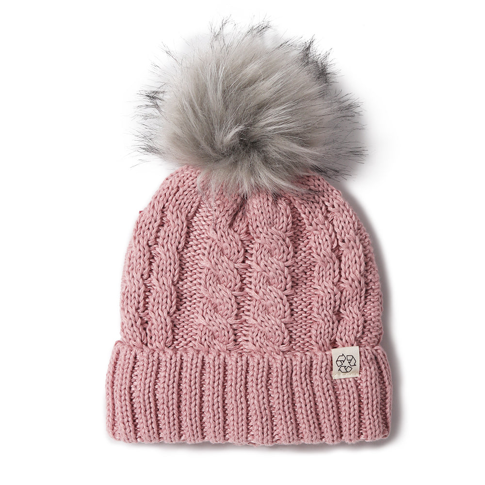 
                  
                    Eco-product! Recycled Polyester Beanie with Lining & Faux Fur Pom - ABB411R
                  
                