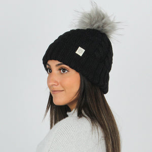 
                  
                    Eco-product! Recycled Polyester Beanie with Lining & Faux Fur Pom - ABB411R
                  
                