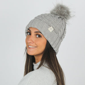 
                  
                    Eco-product! Recycled Polyester Beanie with Lining & Faux Fur Pom - ABB411R
                  
                