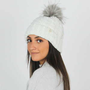 
                  
                    Eco-product! Recycled Polyester Beanie with Lining & Faux Fur Pom - ABB411R
                  
                