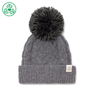 
                  
                    Eco-product! Recycled Cozy Chevron Weave Knit Beanie with Yarn Pom - ABB939R
                  
                