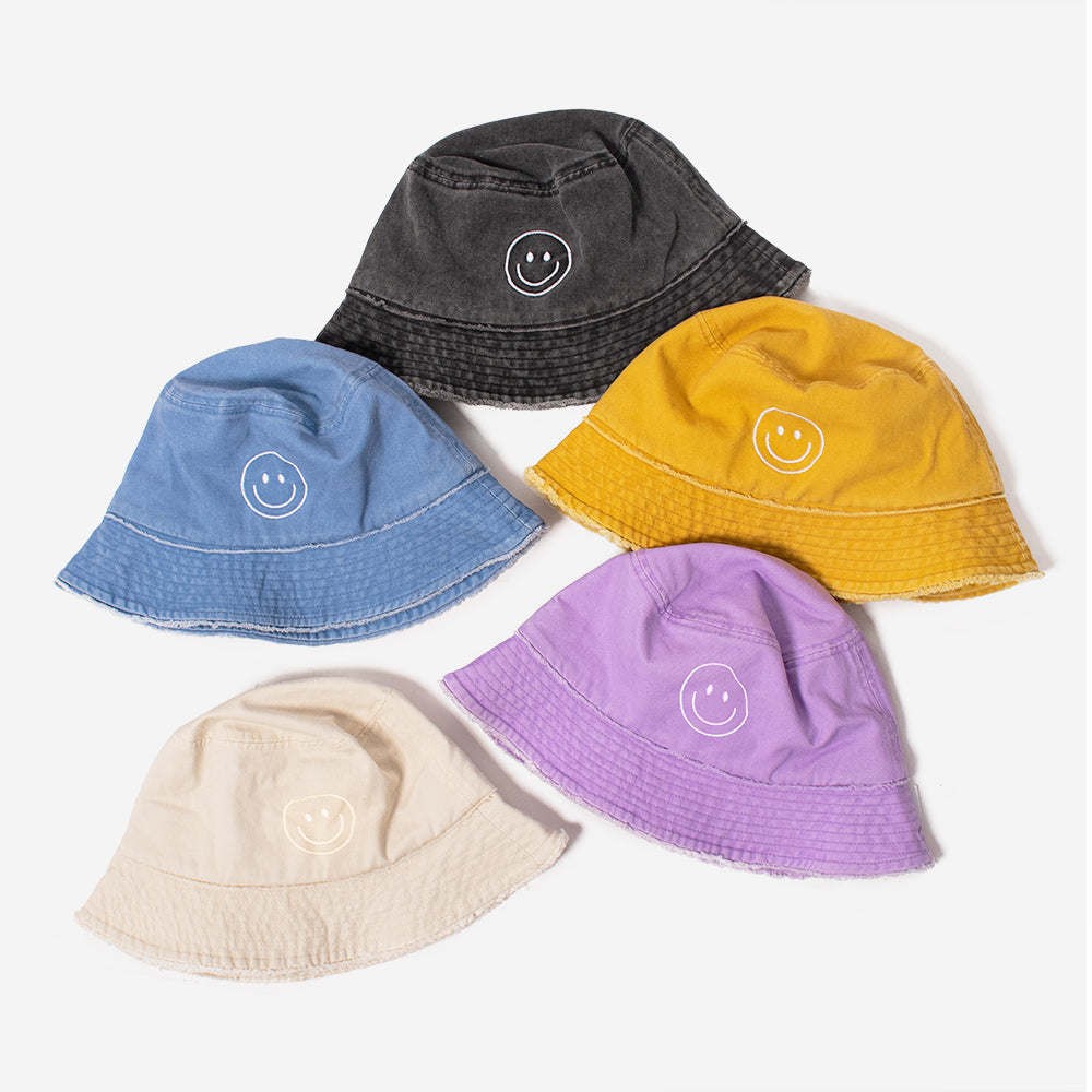 Outline Smiley Face Icon Bucket Hat - ABU1619