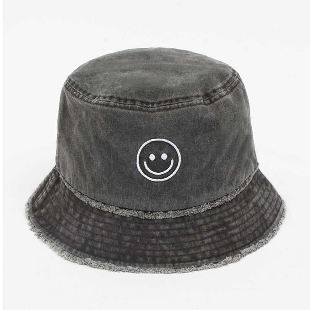 Smiley Bucket Hat, Black