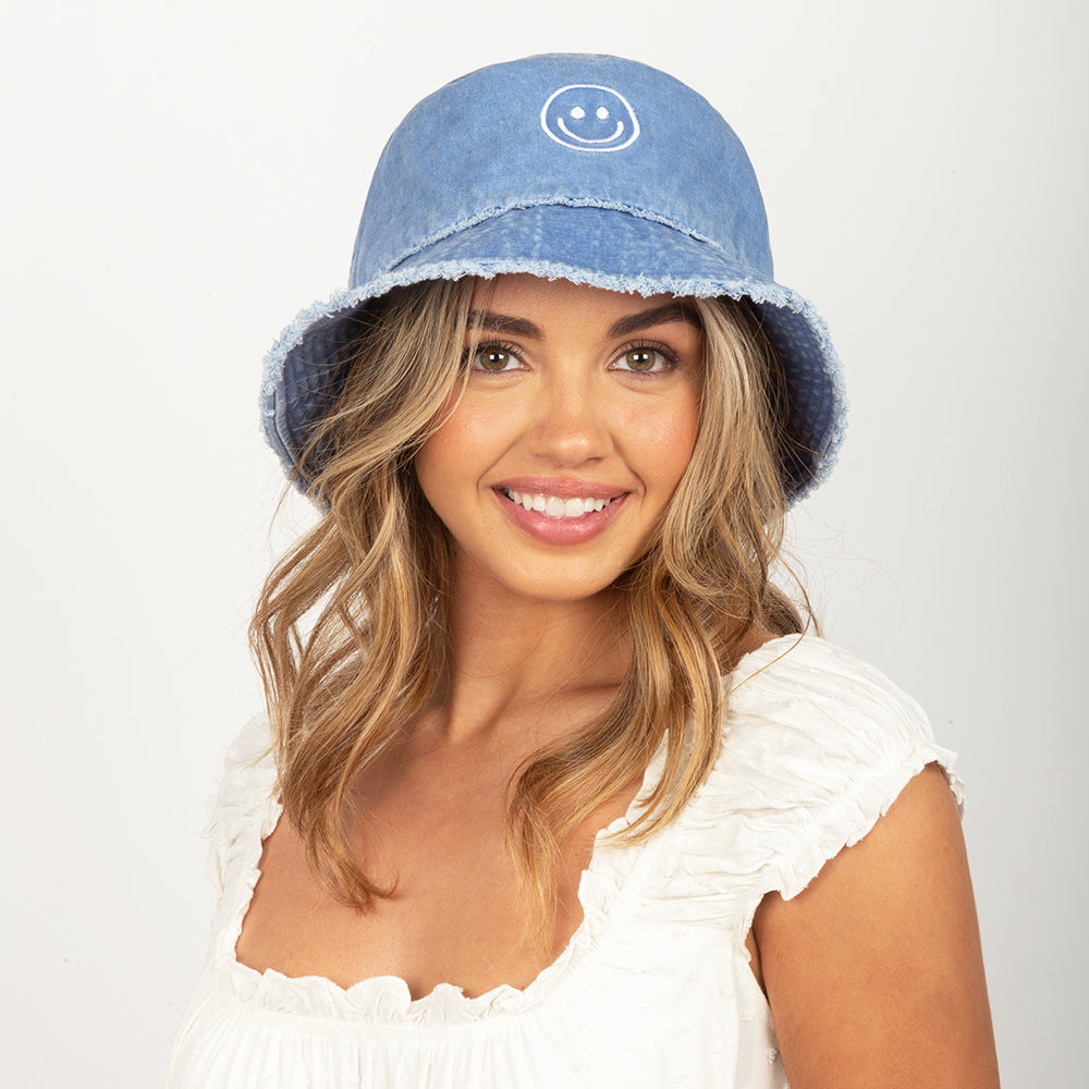 Outline Smiley Face Icon Bucket Hat - ABU1619