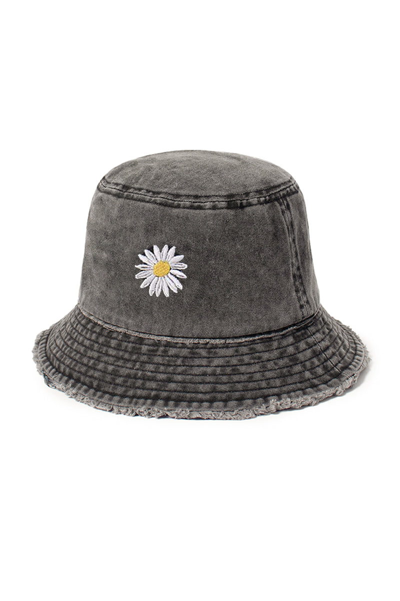 Daisy Embroidery Bucket Hat