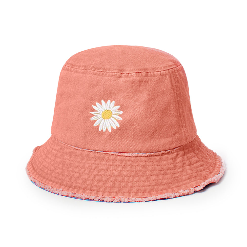 Daisy Embroidery Bucket Hat