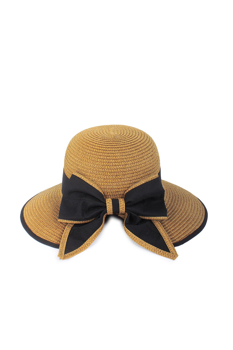 Straw Bucket with Large Bow