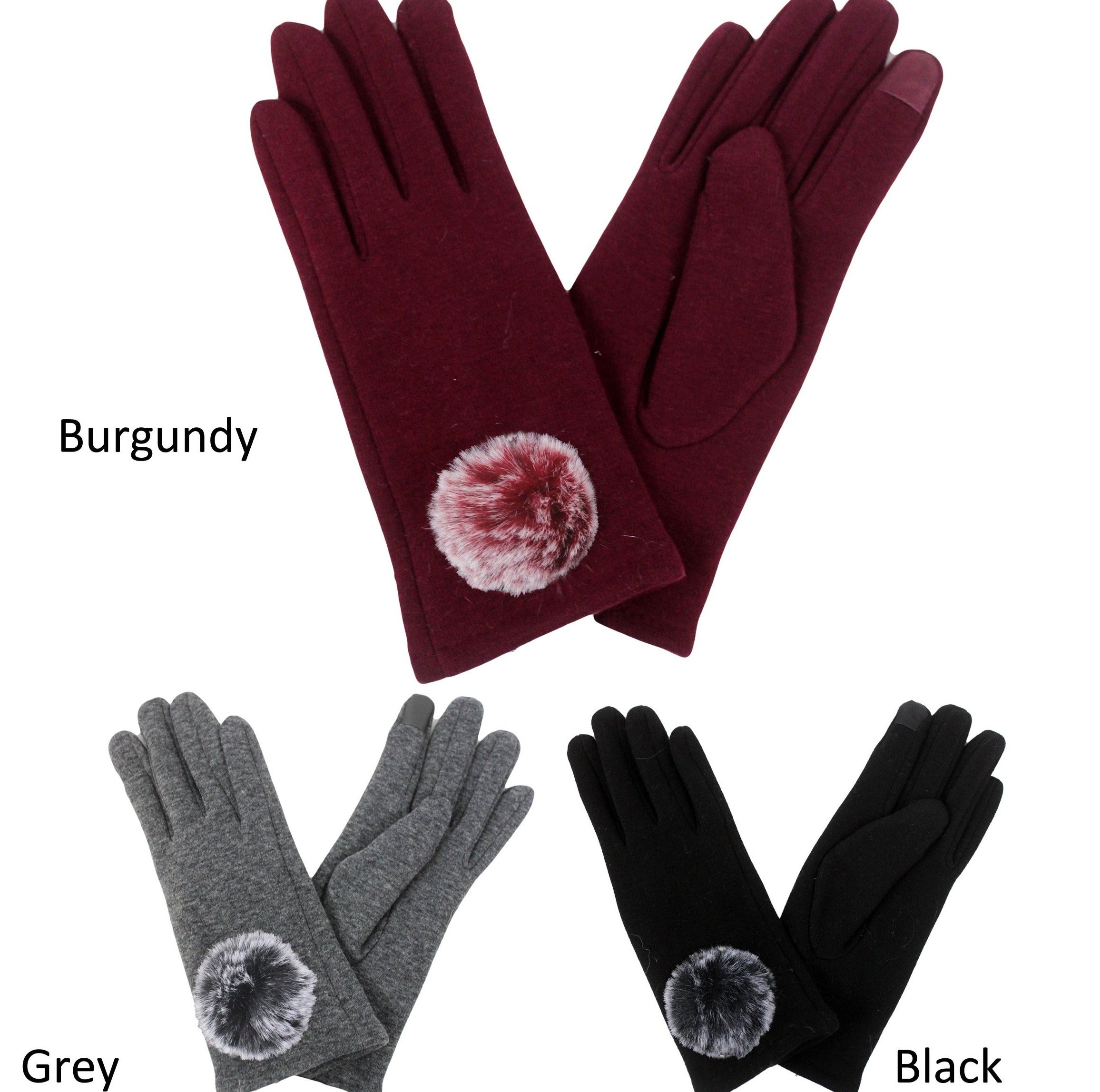 Tech Touch Brushed Back Jersey with Fur Pompom