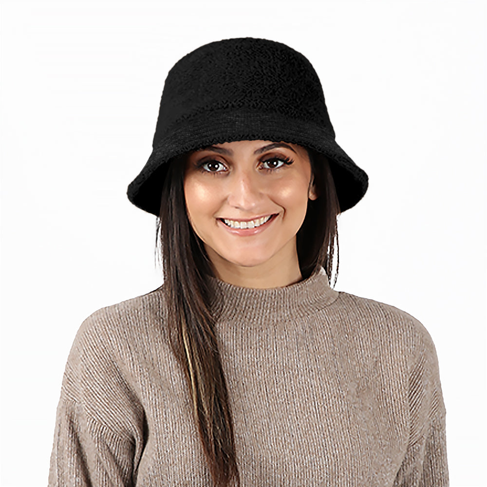 SUPER SOFT FEATHER YARN BUCKET HAT-FWBU3197