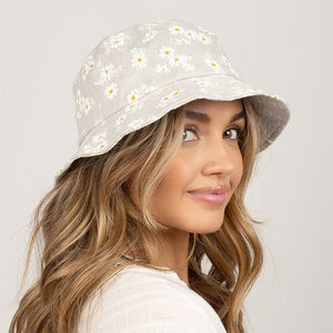
                  
                    Textured Floral Print Bucket Hat - FWBU6281
                  
                