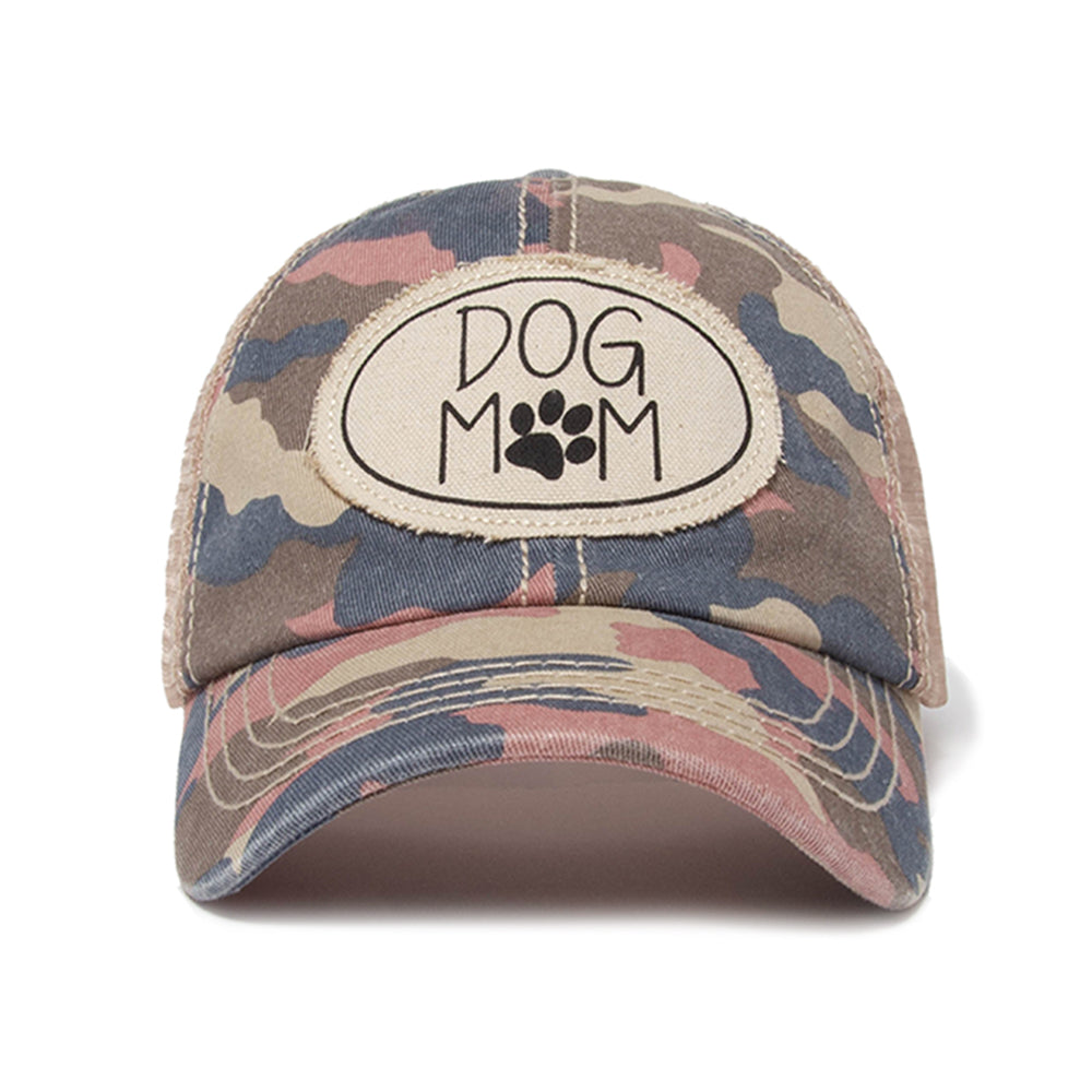 Dog Mom Canvas Patch Mesh Back Baseball Cap