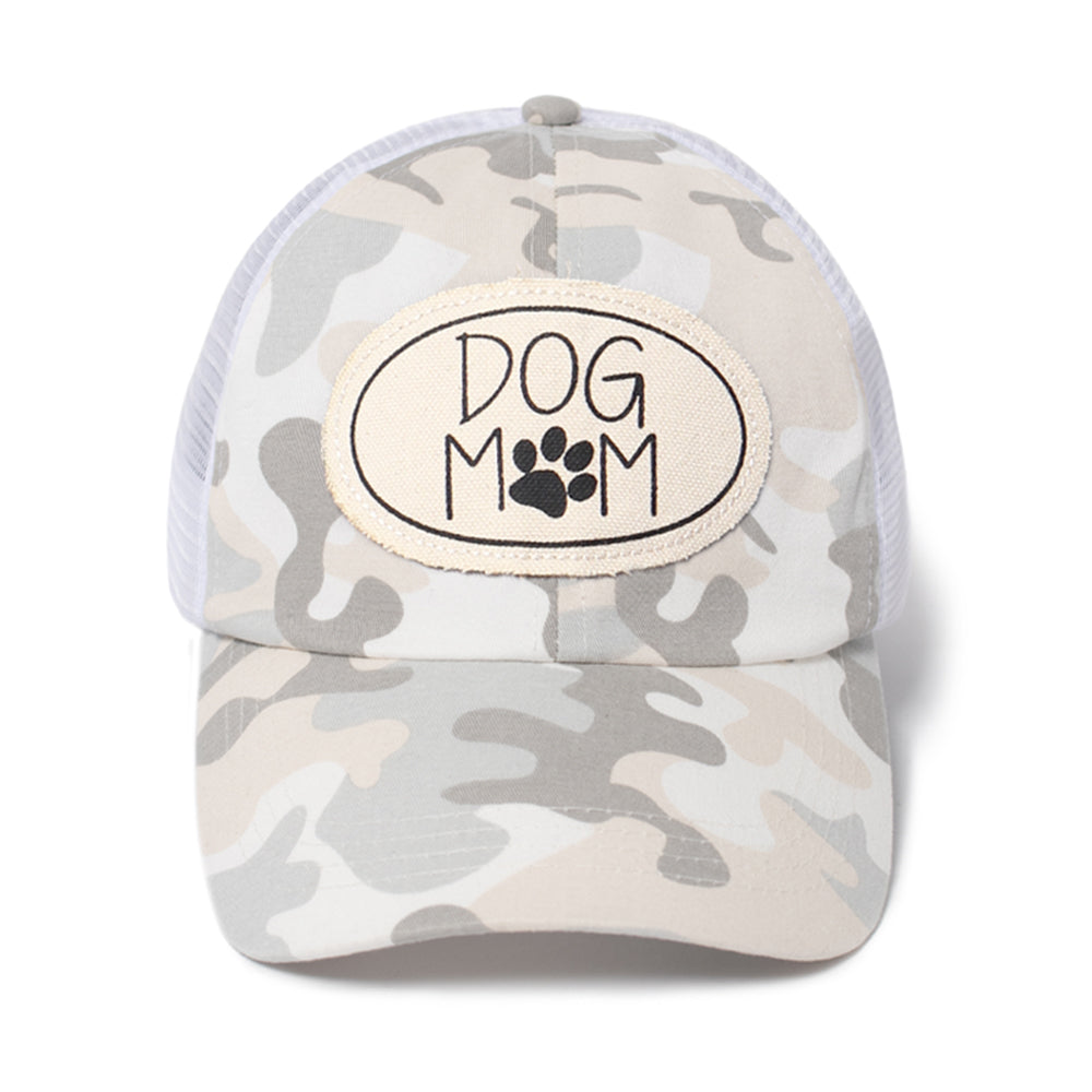 Dog Mom Canvas Patch Mesh Back Baseball Cap