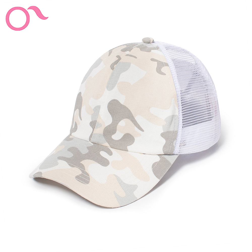 Beige Camo Ponyflo® Mesh Back Cap