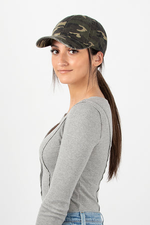 
                  
                    Distressed Camo Baseball Cap
                  
                