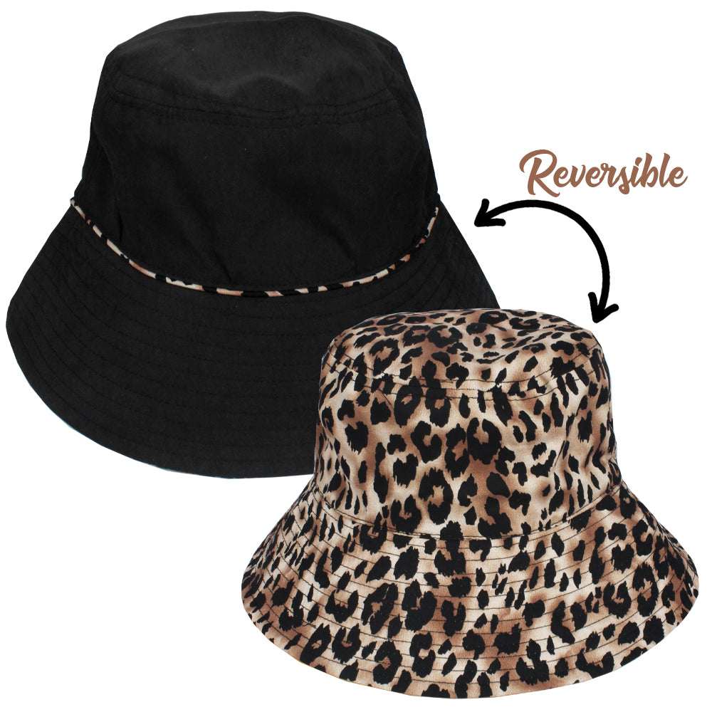 Reversible Leopard Print Bucket Hat – David And Young