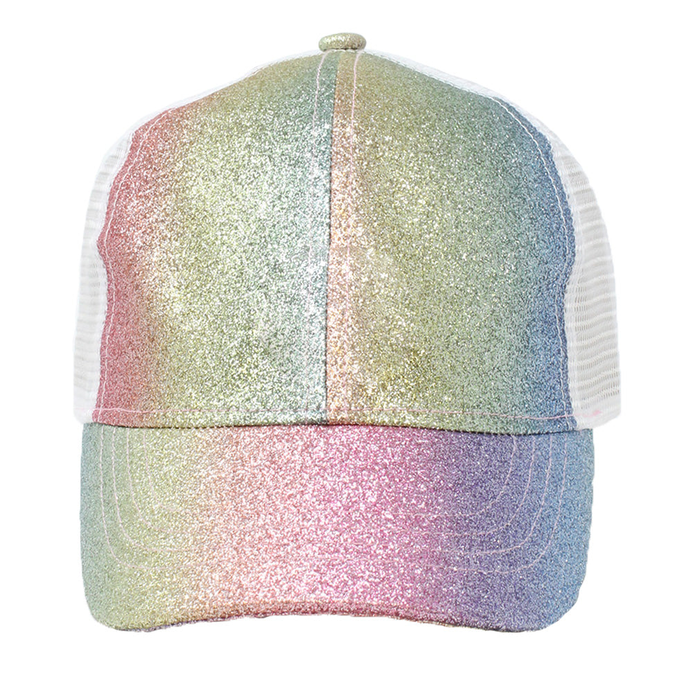 Kids Glitter Mesh Back Ponyflo® Cap