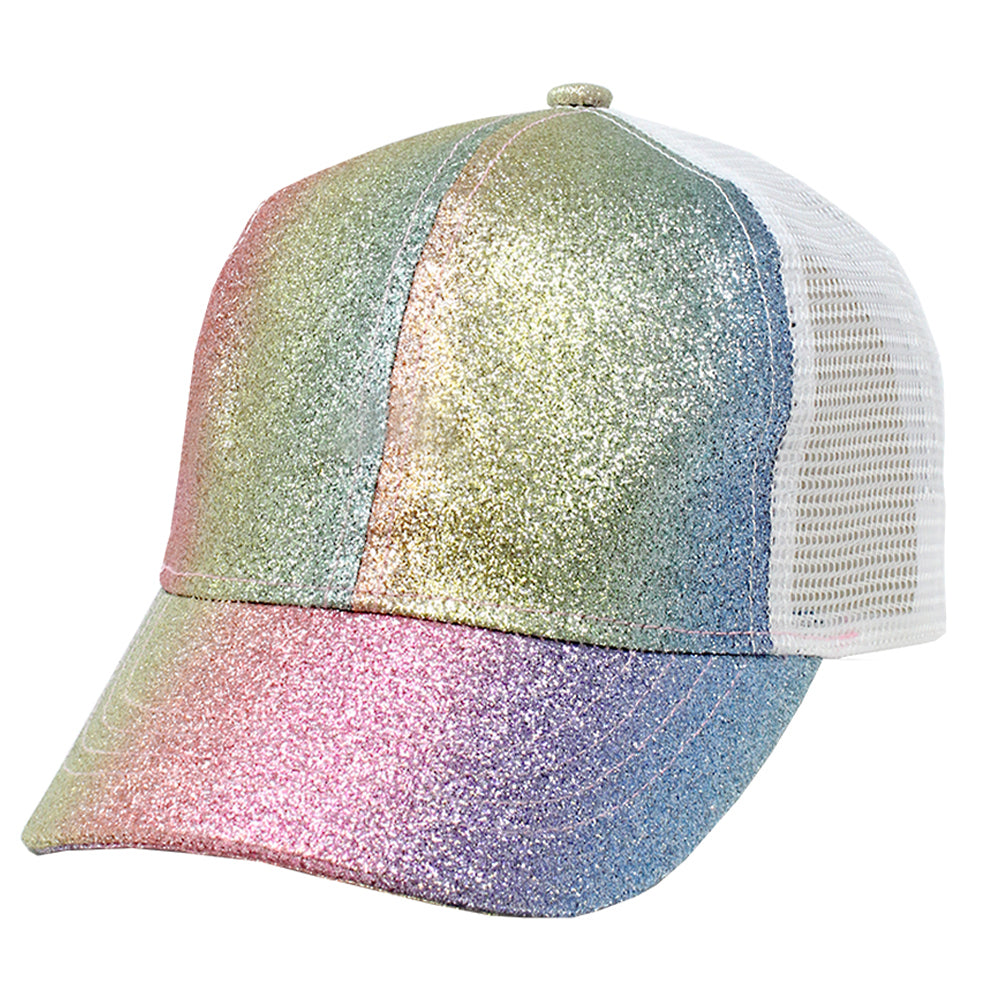 Kids Glitter Mesh Back Ponyflo® Cap