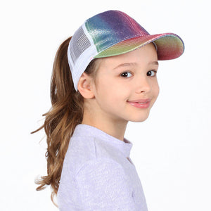 
                  
                    Kids Glitter Mesh Back Ponyflo® Cap
                  
                