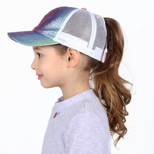 
                  
                    Kids Glitter Mesh Back Ponyflo® Cap
                  
                