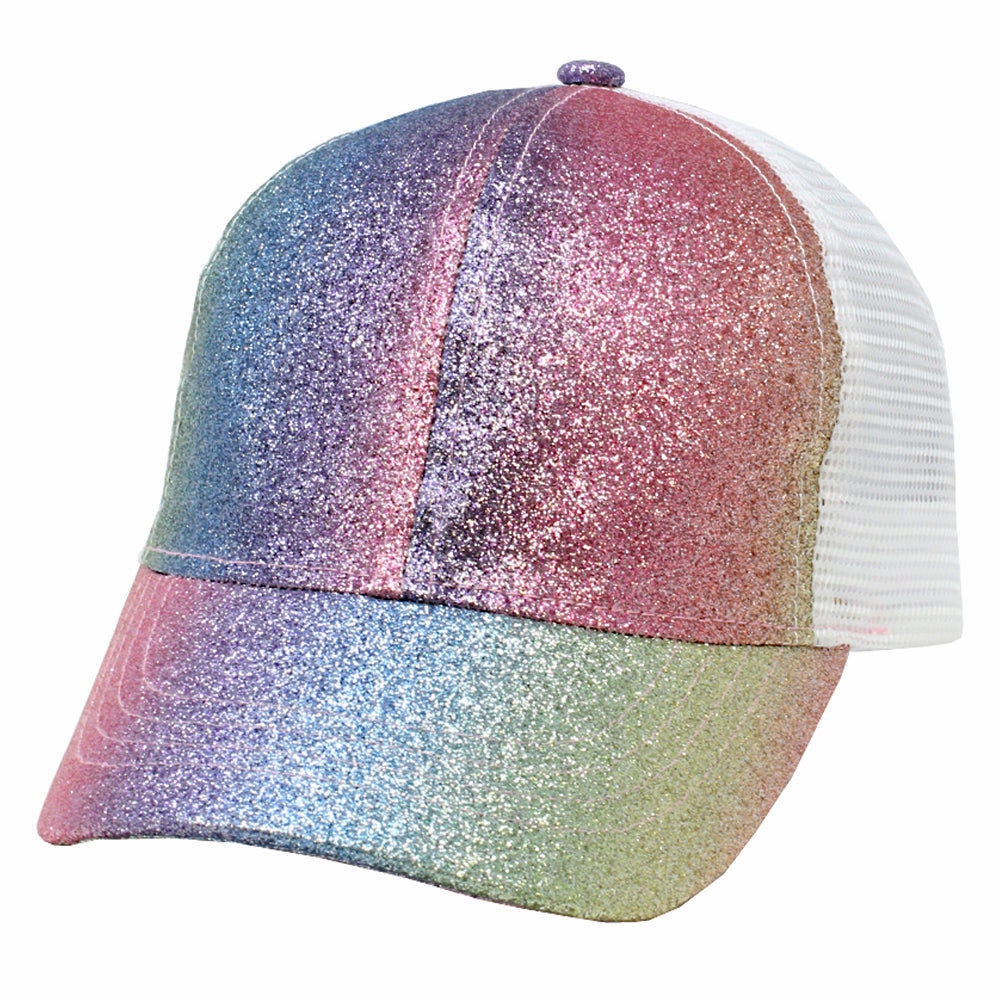 Kids Glitter Mesh Back Ponyflo® Cap