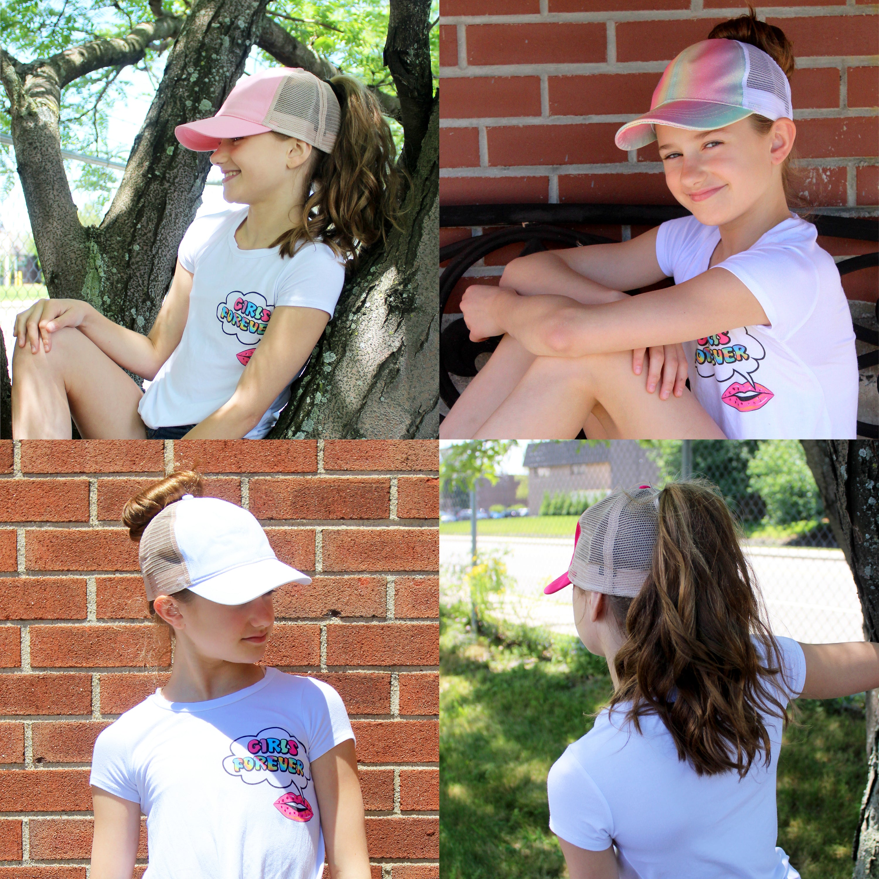 Kids Glitter Mesh Back Ponyflo® Cap