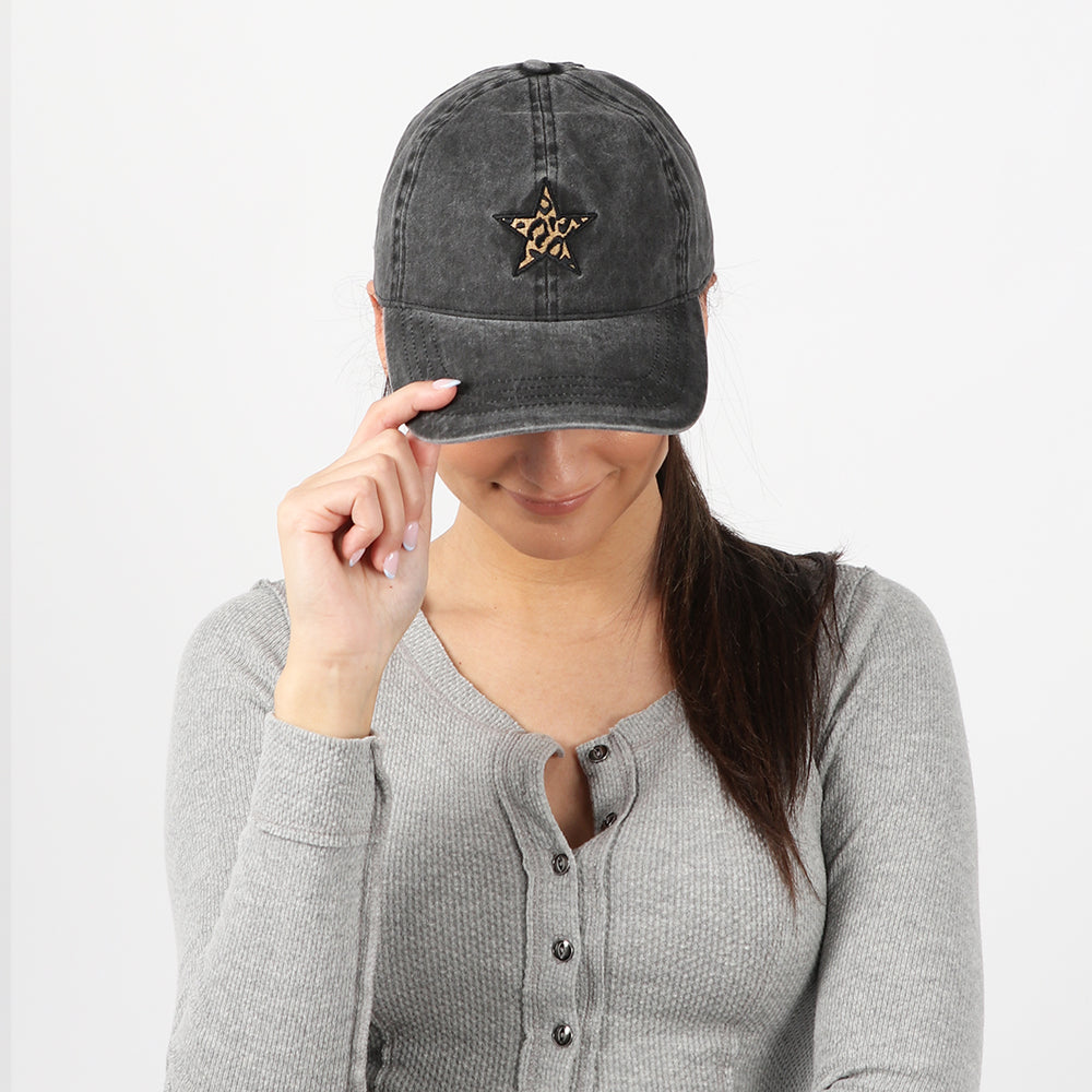 Leopard Star Baseball Cap - LCAP1365