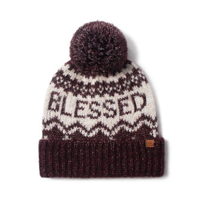 
                  
                    Blessed Jacquard Knit Beanie with Self Pom
                  
                