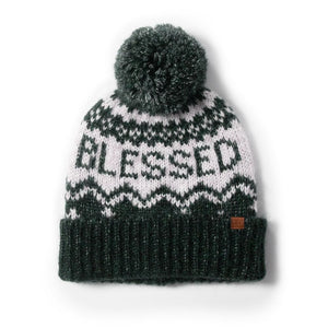 
                  
                    Blessed Jacquard Knit Beanie with Self Pom
                  
                