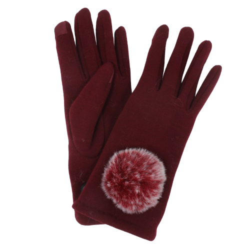 Tech Touch Brushed Back Jersey with Fur Pompom